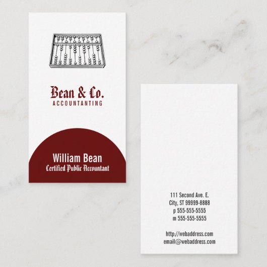 Abacus Visitekaartje (Voorkant / Achterkant)