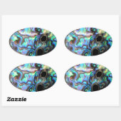 Abalonblauw en groen shell detail ovale sticker (Vel)