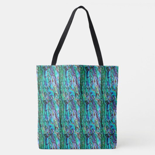 Abalone blauw groen tote bag (Voorkant)