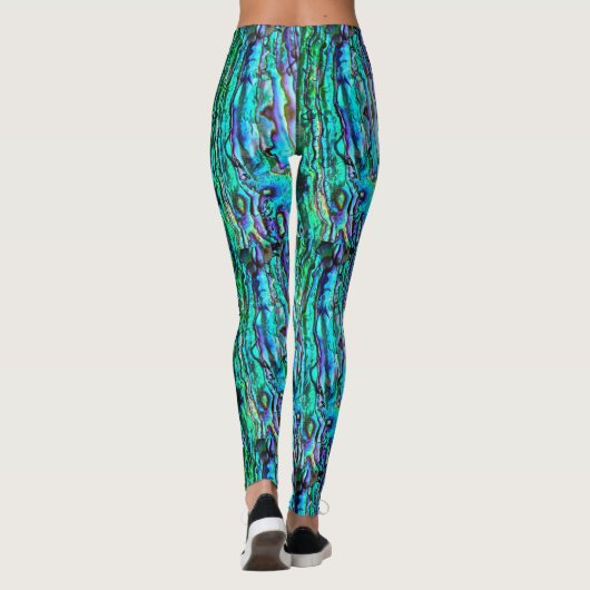 Abalone blauwe leggings yoga broek (Achterkant)