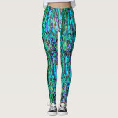 Abalone blauwe leggings yoga broek (Voorkant)
