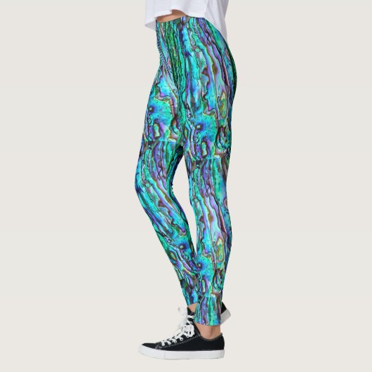Abalone blauwe leggings yoga broek (Links)
