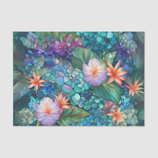 Abalone Bloementuin Decoupage Tissue Tissuepapier (Voorkant)