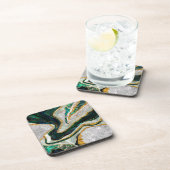 Abalone en Crystals geode digitale kunst Bier Onderzetter (Rechterzijde)