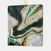 Abalone en Crystals geode digitale kunst Keramisch Ornament (Links)