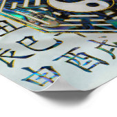 Abalone en Gold Bagua feng shui hieroglyphs Poster (Hoek)