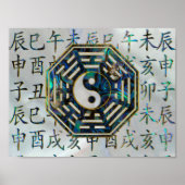Abalone en Gold Bagua feng shui hieroglyphs Poster (Voorkant)