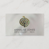 Abalone en Gold Choku Rei over de moeder van parel Visitekaartje (Voorkant)