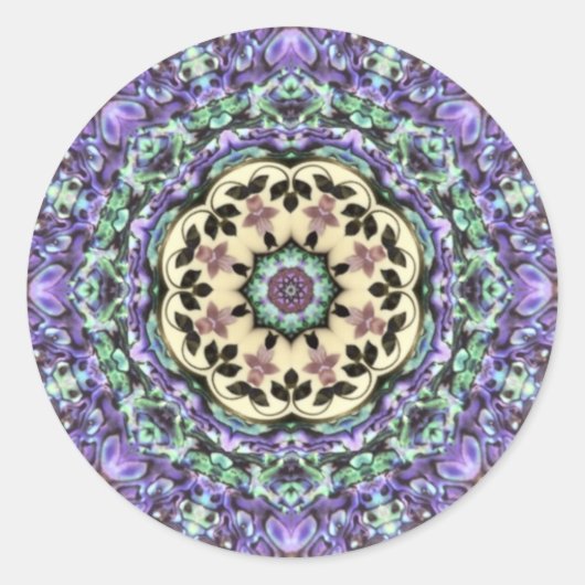 ABALONE ~ Irridescent Paua Shell Kaleidoscope Ronde Sticker (Voorkant)