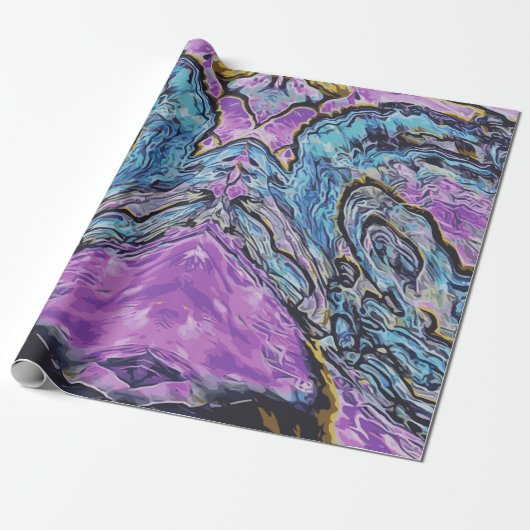 Abalone Paua Abstract Zee Shell Cadeaupapier (Uitgerold)