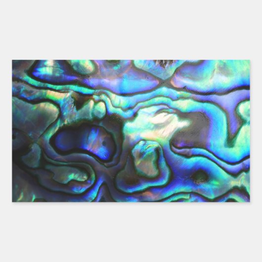 Abalone paua shell rechthoekige sticker (Voorkant)