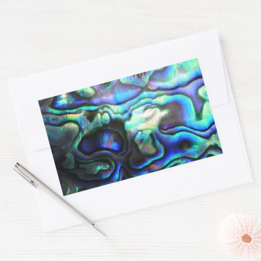 Abalone paua shell rechthoekige sticker (Envelop)