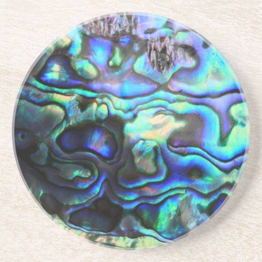 Abalone paua shell zandsteen onderzetter (Voorkant)