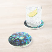 Abalone paua shell zandsteen onderzetter (Zijkant)