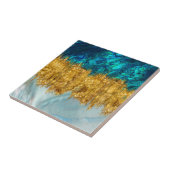 Abalone, Pearl en gouden textuur, gemengde media a Tegeltje (Zijkant)