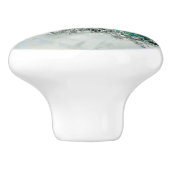 Abalone Schelp Parel en Zilver 1 Keramische Knop (Zijkant)