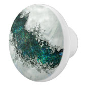 Abalone Schelp Parel en Zilver 1 Keramische Knop (Rechts)
