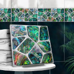 Abalone schelp textuur - cellen collage N2 Tegeltje<br><div class="desc">Deze prachtige tegel maakt deel uit van mijn Abalone Dream collectie. Gebruik het alleen of in combinatie met andere tegels om een verbluffende look in de badkamer of tegel te creëer - accentmozaïek achter de mixer of badkuip bijvoorbeeld, of gebruik ze voor ambachten - betegelde tafel of tegel spiegel lijst....</div>