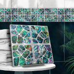 Abalone schelp textuur - cellen collage N6 Tegeltje<br><div class="desc">Deze prachtige tegel maakt deel uit van mijn Abalone Dream collectie. Gebruik het alleen of in combinatie met andere tegels om een verbluffende look in de badkamer of tegel te creëer - accentmozaïek achter de mixer of badkuip bijvoorbeeld, of gebruik ze voor ambachten - betegelde tafel of tegel spiegel lijst....</div>