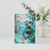 Abalone seashell natuur detail briefkaart (Staand voorkant)