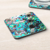 Abalone seashell natuur detail drankjes onderzetter (Linkerzijde)