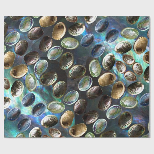 Abalone Shell 3D Scatter PAUA Achtergrond Cadeaupapier (Vlak)