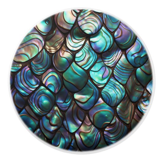 Abalone Shell Abstract Pattern Keramische Knop (Voorkant)