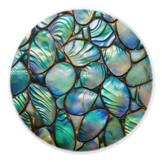 Abalone Shell Abstract Pattern Keramische Knop (Voorkant)
