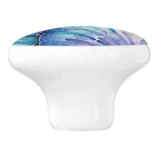 Abalone Shell Abstract Waterverf Pattern Keramische Knop (Zijkant)