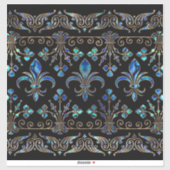 Abalone Shell and gold Fleur-de-lis ornament Sticker (Vel)