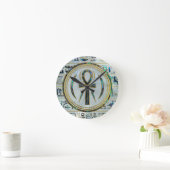 Abalone Shell Egyptian Ankh Cross symbool Ronde Klok (Huis)