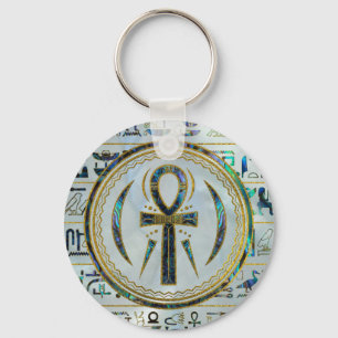 Abalone Shell Egyptian Ankh Cross symbool Sleutelhanger