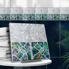 Abalone Shell en Pearl - Cellen Collage N10 Tegeltje