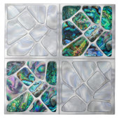 Abalone Shell en Pearl - Cellen Collage N8 Tegeltje (Voorkant)