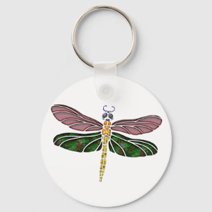 Abalone Shell & Glas in lood Dragonfly Sleutelhanger