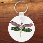 Abalone Shell & Glas in lood Dragonfly Sleutelhanger (Voorkant)