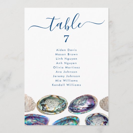Abalone Shell Huwelijks Tafel Zitplaats Kaarten (Achterkant)