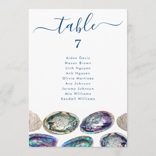 Abalone Shell Huwelijks Tafel Zitplaats Kaarten (Voorkant)