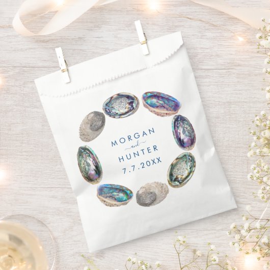Abalone Shell Kleurrijke Waterverf Strand Bruiloft Bedankzakje (Geknipt)