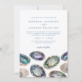 Abalone Shell Kleurrijke Waterverf Strand Bruiloft Kaart (Voorkant)