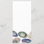 Abalone Shell Kleurrijke Waterverf Strand Bruiloft Menu (Achterkant)