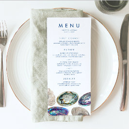 Abalone Shell Kleurrijke Waterverf Strand Bruiloft Menu