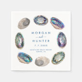 Abalone Shell Kleurrijke Waterverf Strand Bruiloft Servet (Voorkant)