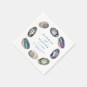 Abalone Shell Kleurrijke Waterverf Strand Bruiloft Servet (Hoek)