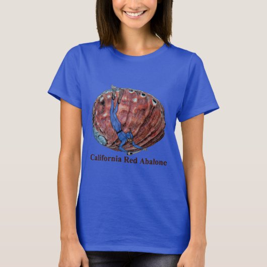  Abalone Shell met een Freediving Diver URM T-shirt (Voorkant)