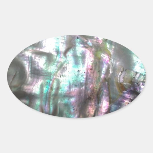 Abalone Shell Ovale Sticker (Voorkant)
