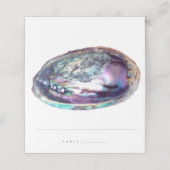 Abalone Shell Paarse Waterverf Strand Bruiloft Plaatskaartje (Buitenkant ongevouwen)