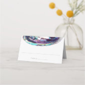 Abalone Shell Paarse Waterverf Strand Bruiloft Plaatskaartje (Voorkant)