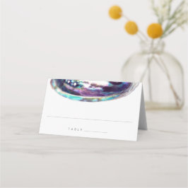 Abalone Shell Paarse Waterverf Strand Bruiloft Plaatskaartje