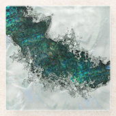 Abalone Shell Pearl and Silver 1 Glazen Onderzetter (Voorkant)